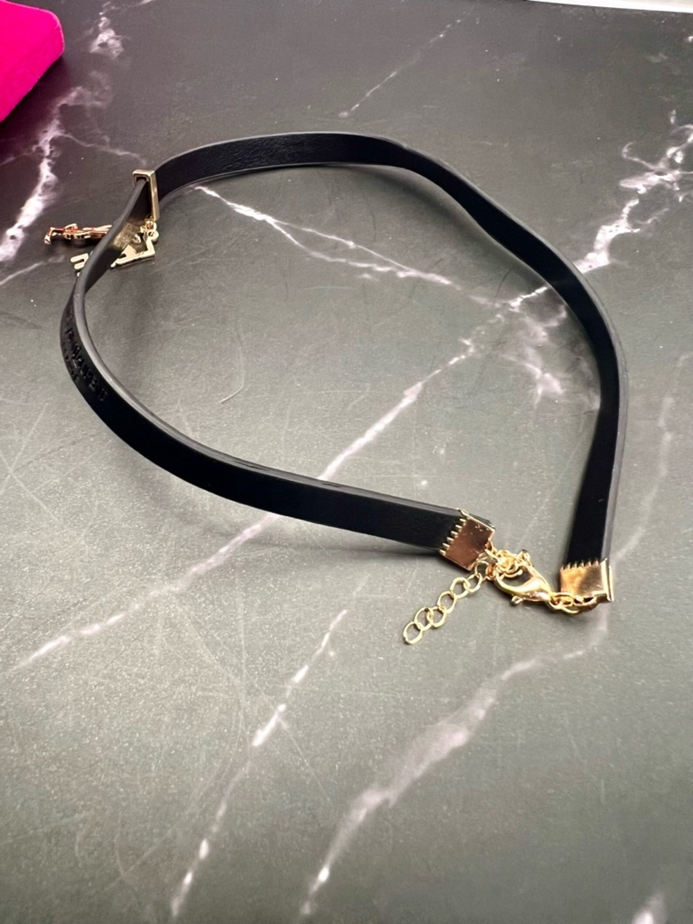 Yves Saint Laurent (YSL) Libre leather charm choker necklace/wrist wrap 13” NWOT - Picture 3 of 6